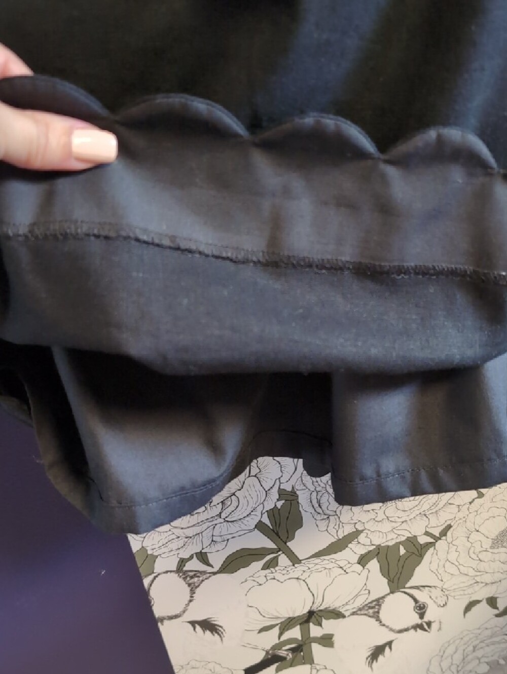 J. Crew Black Cotton A-Line Skirt with Scalloped Edge - Picture 5 of 7